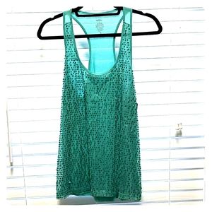 NWT Teal Sequin Tank Top